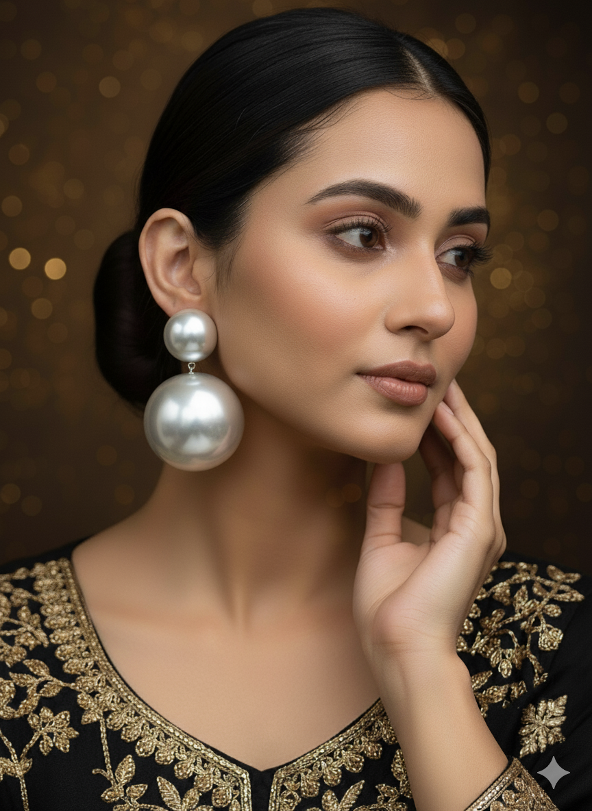 SHYAMZAN Classic Pearl Stud Earrings Set Gold Women Jewelry Gift Modern Design SYZ00033