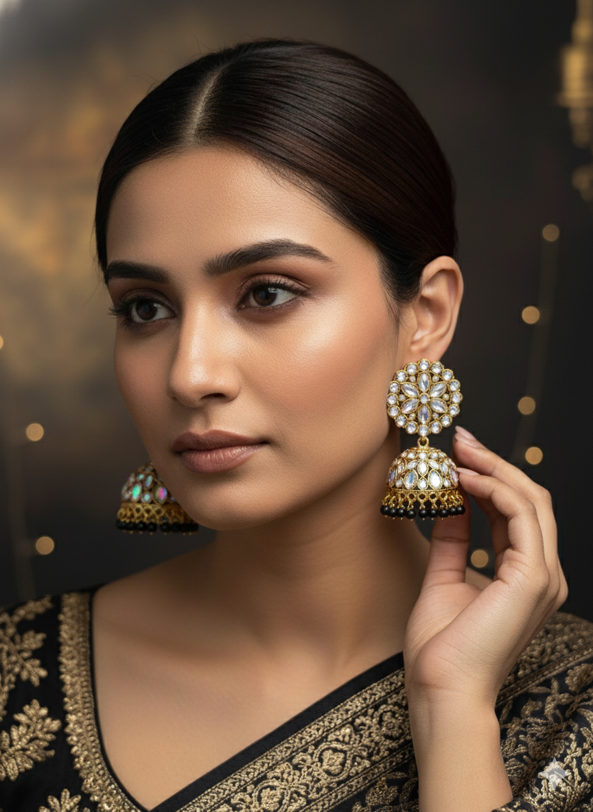 Shyamzan Oxidized Silver Jhumka Earrings – Antique for Women & Girls | Ethnic Party & Wedding Jewelry SYZ00002