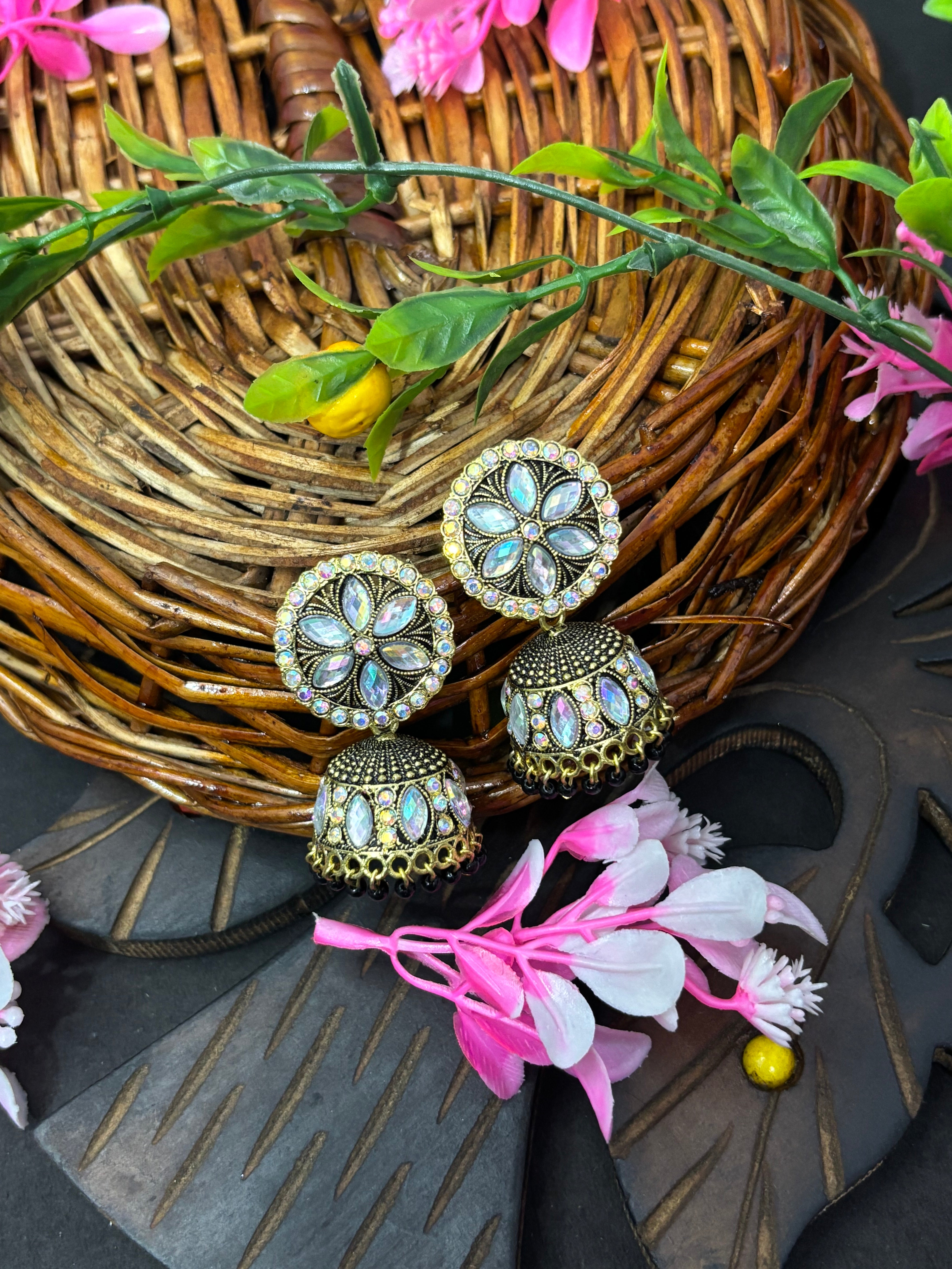 Shyamzan Oxidized Silver Jhumka Earrings – Antique for Women & Girls | Ethnic Party & Wedding Jewelry SYZ00002