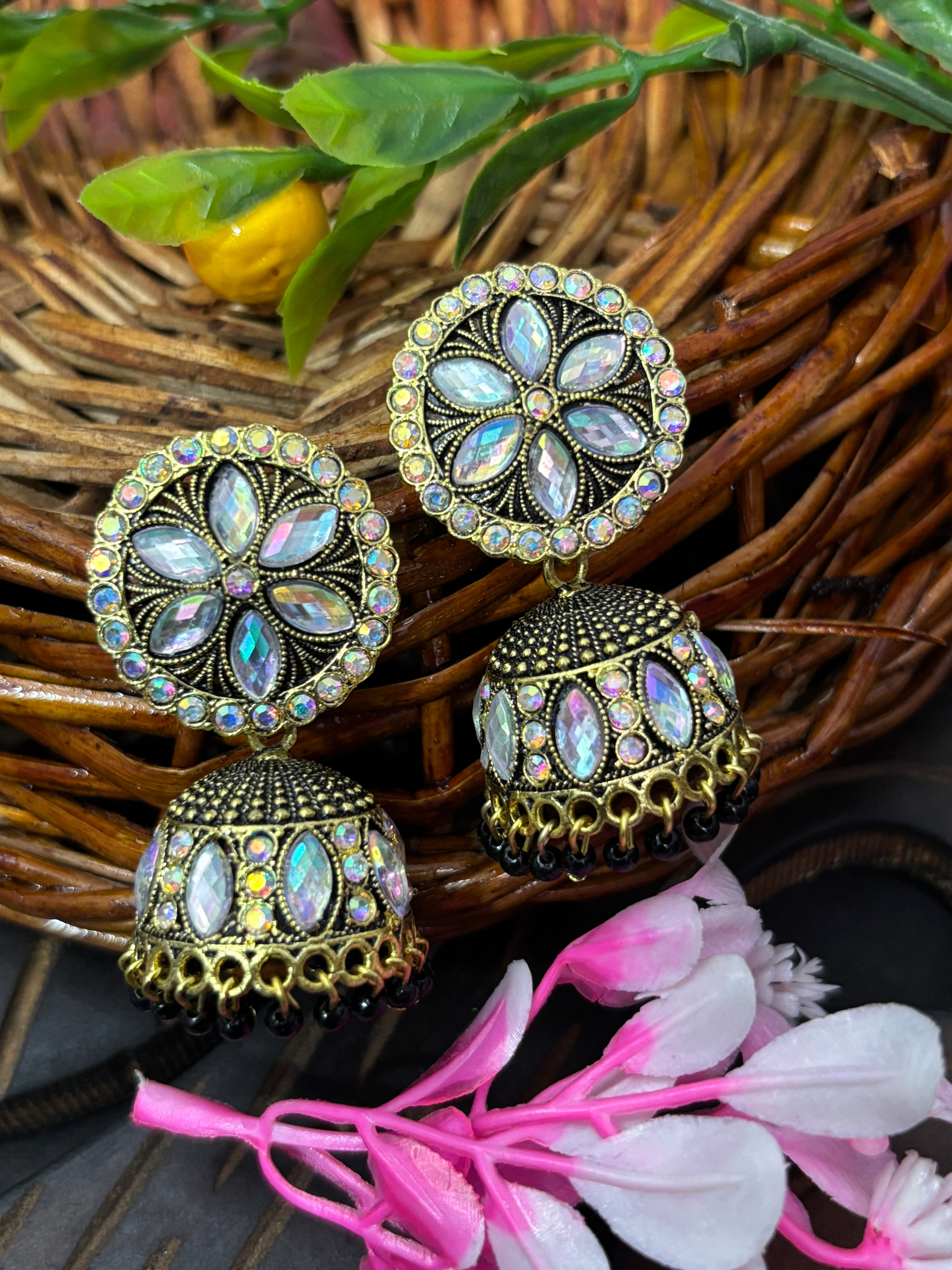 Shyamzan Oxidized Silver Jhumka Earrings – Antique for Women & Girls | Ethnic Party & Wedding Jewelry SYZ00002