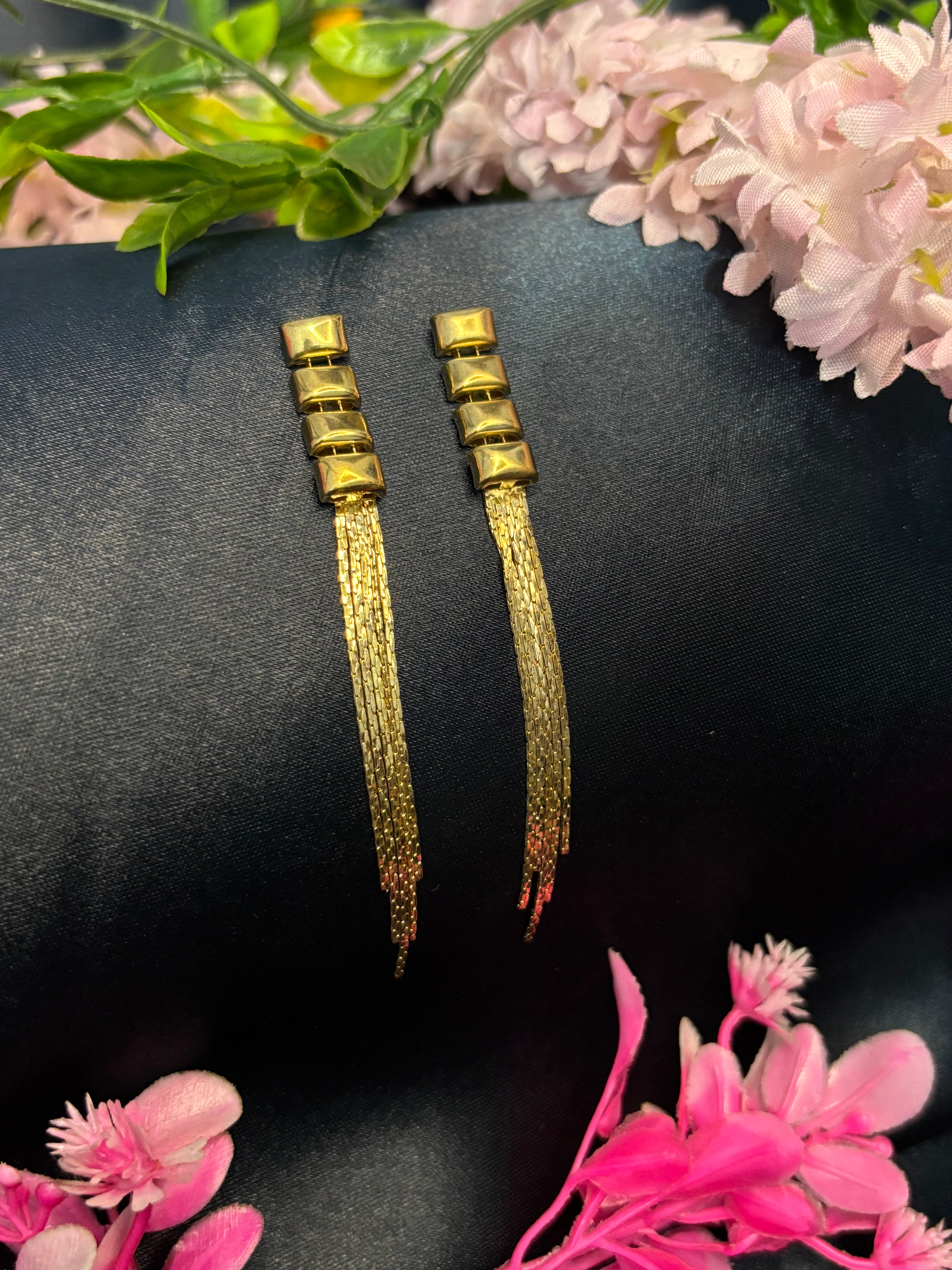 SHYAMZAN Gold Thread Tassel Earrings Gold Women Jewelry Gift Elegant  Design SYZ00016