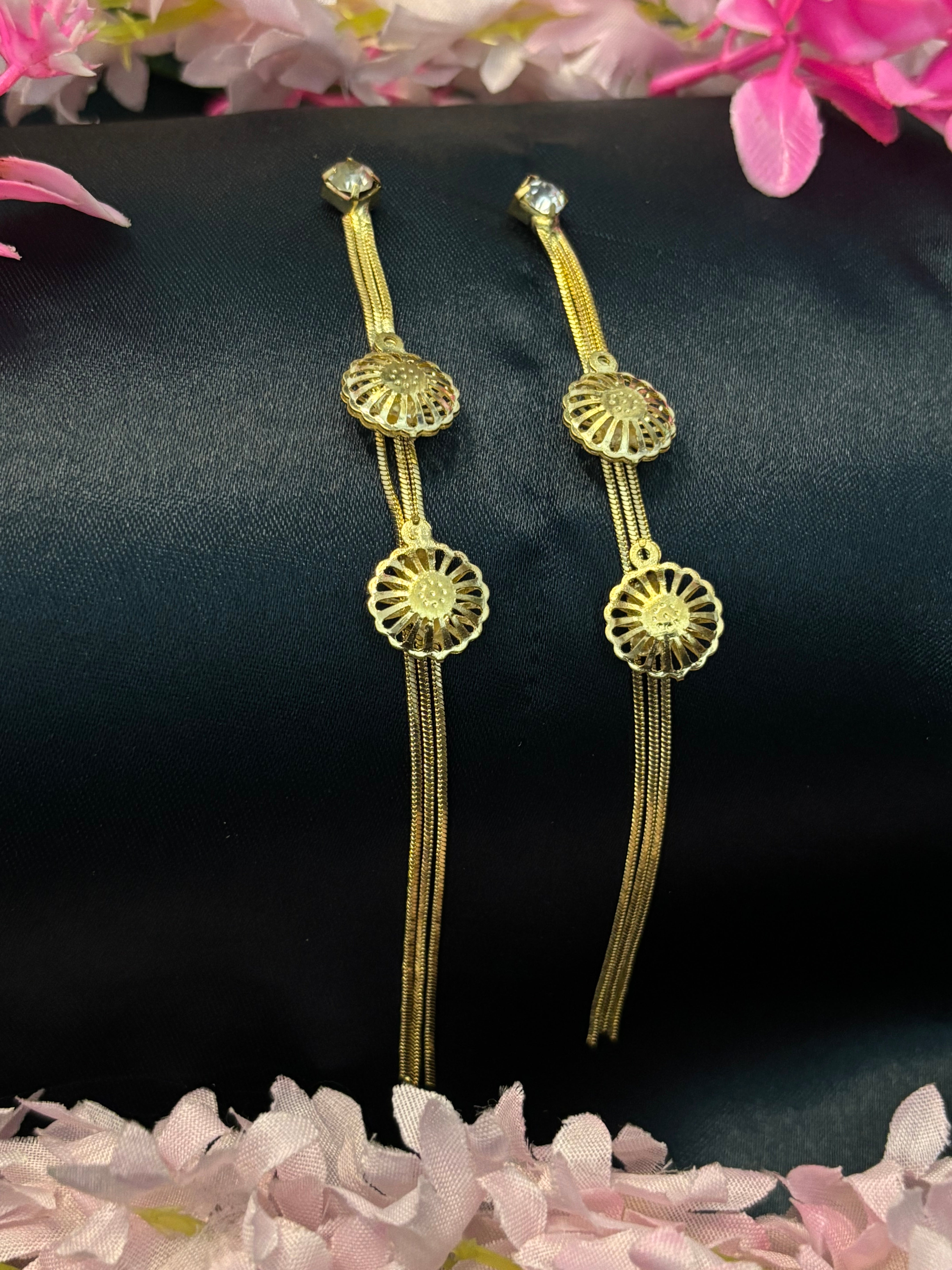 SHYAMZAN Gold Floral Drop Earrings Gold Women Jewelry Gift Minimalist Design SYZ00029